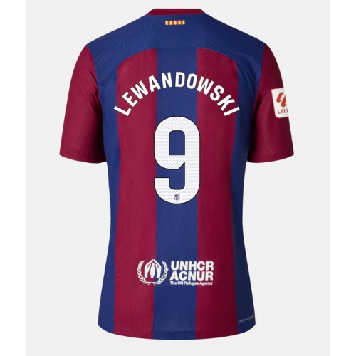 Fotbalové Dres Barcelona Robert Lewandowski #9 Domácí 2023-24 Krátký Rukáv